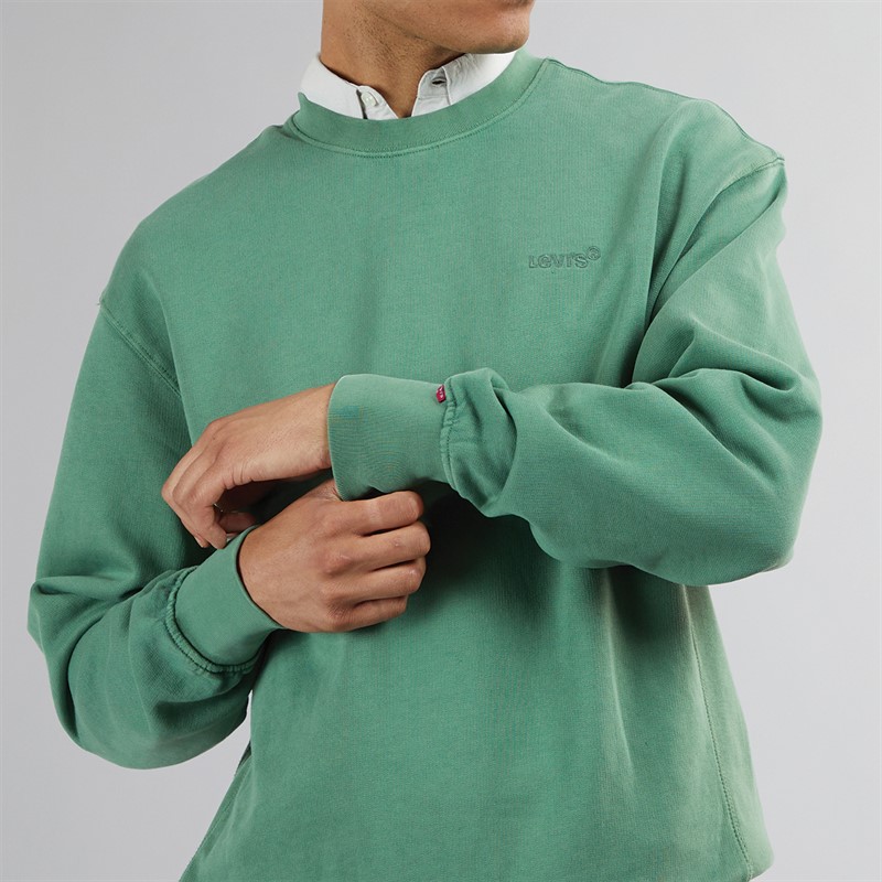 Levi's Mens Authentic Crew Neck Sweatshirt Myrtle Garment Dye Myrtle