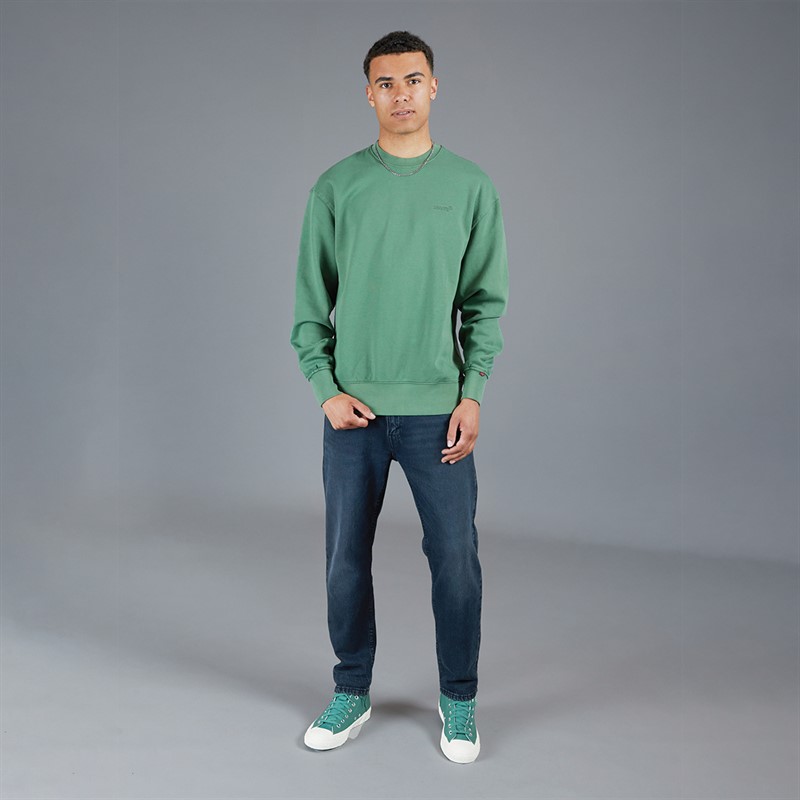 Levi's Mens Authentic Crew Neck Sweatshirt Myrtle Garment Dye Myrtle