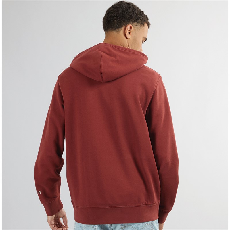 Levi's Mens Standard Graphic Hoodie LS Letterman Fired Brick