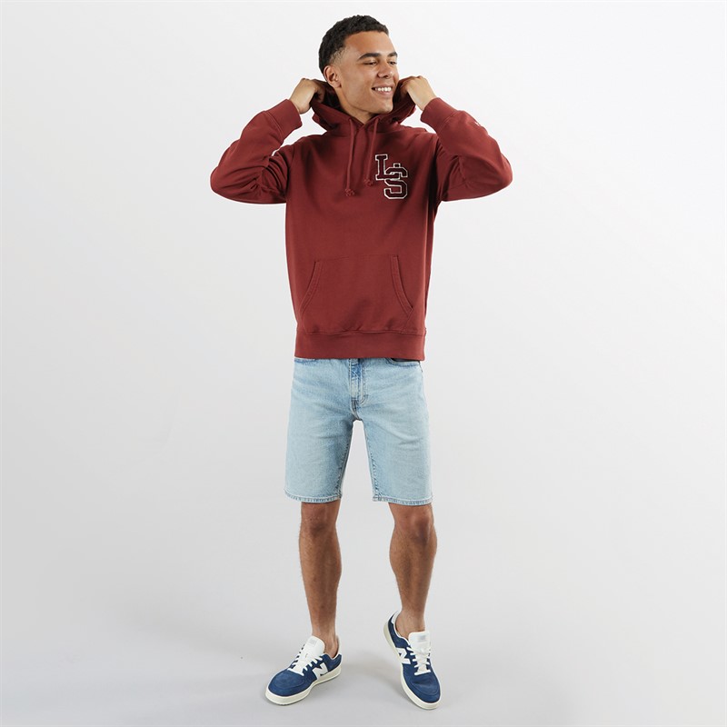 Levi's Mens Standard Graphic Hoodie LS Letterman Fired Brick