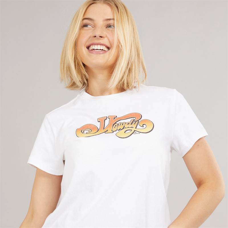 Levi's Womens Graphic T-Shirt Groovy Howdy Bright White