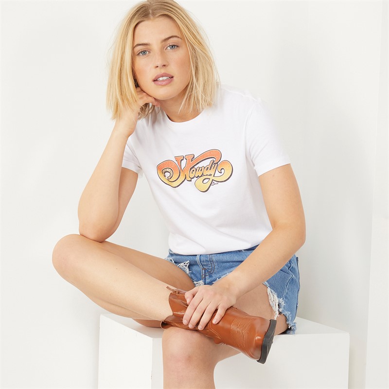 Levi's Womens Graphic T-Shirt Groovy Howdy Bright White