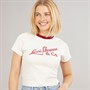 Levi's Womens Essential T-Shirt Archival Script Egret/Sun Dried Tomato