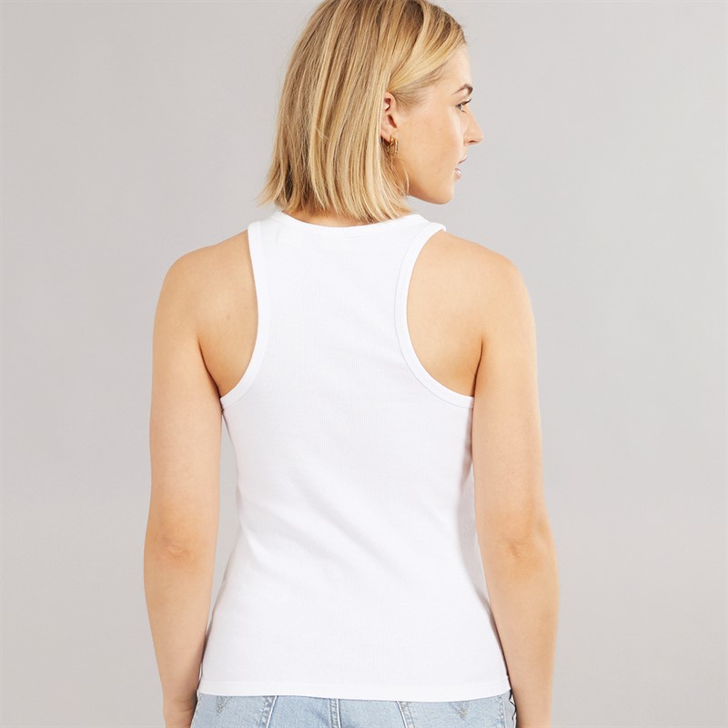 Levi's Womens Graphic Tank Top Coast To Coast Bright White