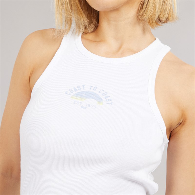 Levi's Womens Graphic Tank Top Coast To Coast Bright White