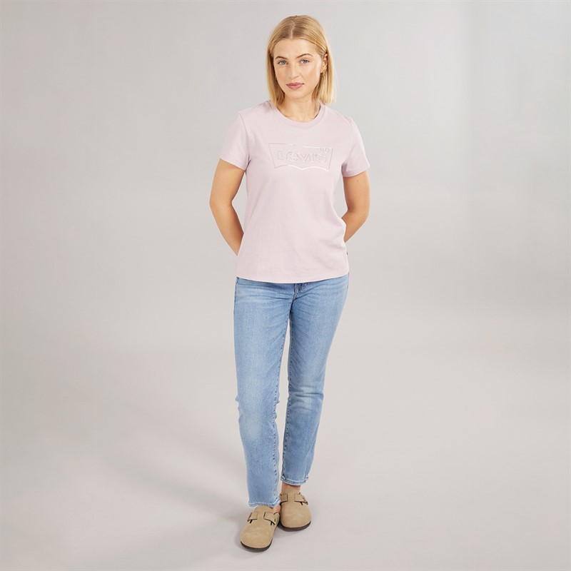 Levi's Womens Perfect T-Shirt Shimmer BW Keepsake Lilac