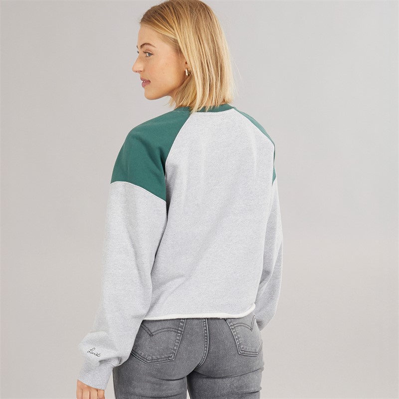 Levi's Womens Graphic Sweatshirt LS Monogram Crew Starstruck Heather Grey