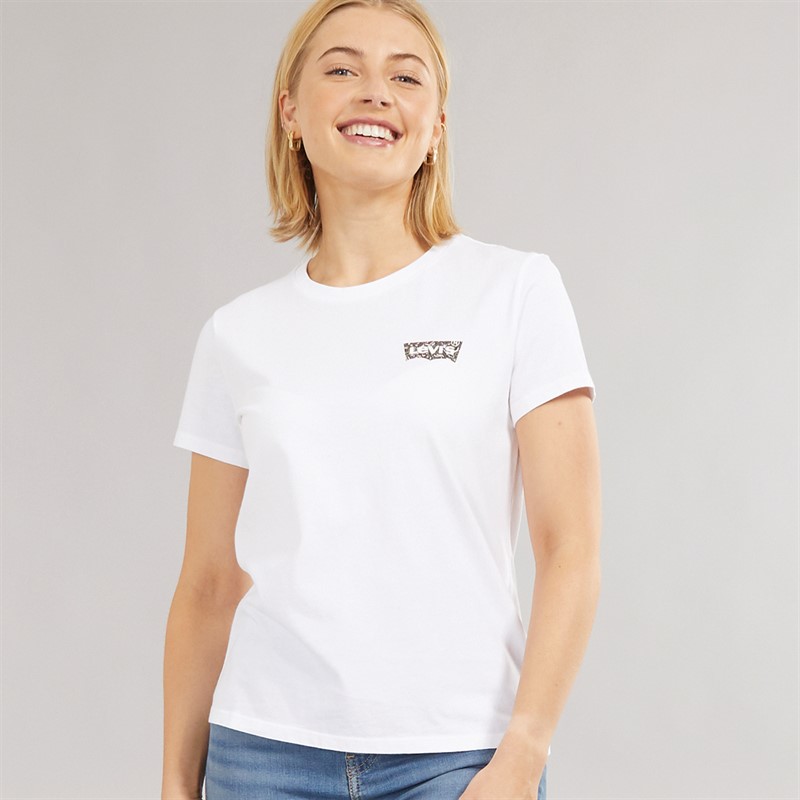 Levi's Womens Perfect T-Shirt Parasail Paisley Bw Fill Bright White