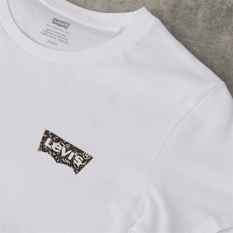 Levi's Womens Perfect T-Shirt Parasail Paisley Bw Fill Bright White