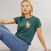 Levi's Womens Perfect T-Shirt LS Monogram Tee Bistro Green