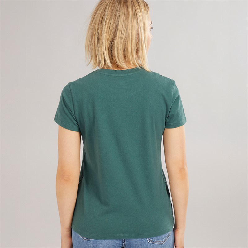 Levi's Womens Perfect T-Shirt LS Monogram Tee Bistro Green