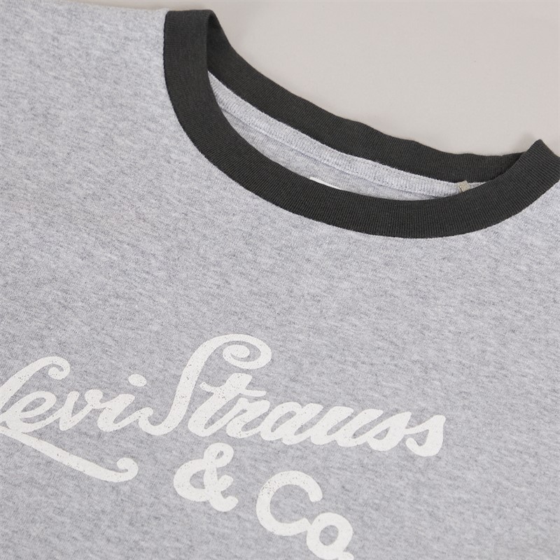 Levi's Womens Essential T-Shirt Archival Script Starstruck Heather Gray/Pirate Bla