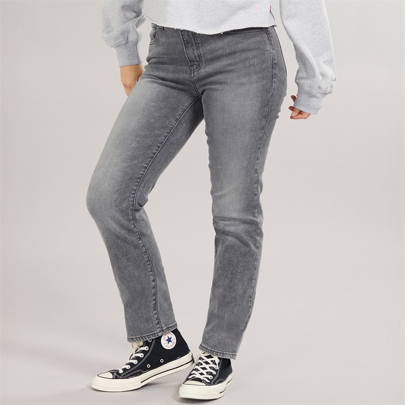 Levi's Womens 724 High Rise Straight Jeans Grey Ghost - Size 30/30