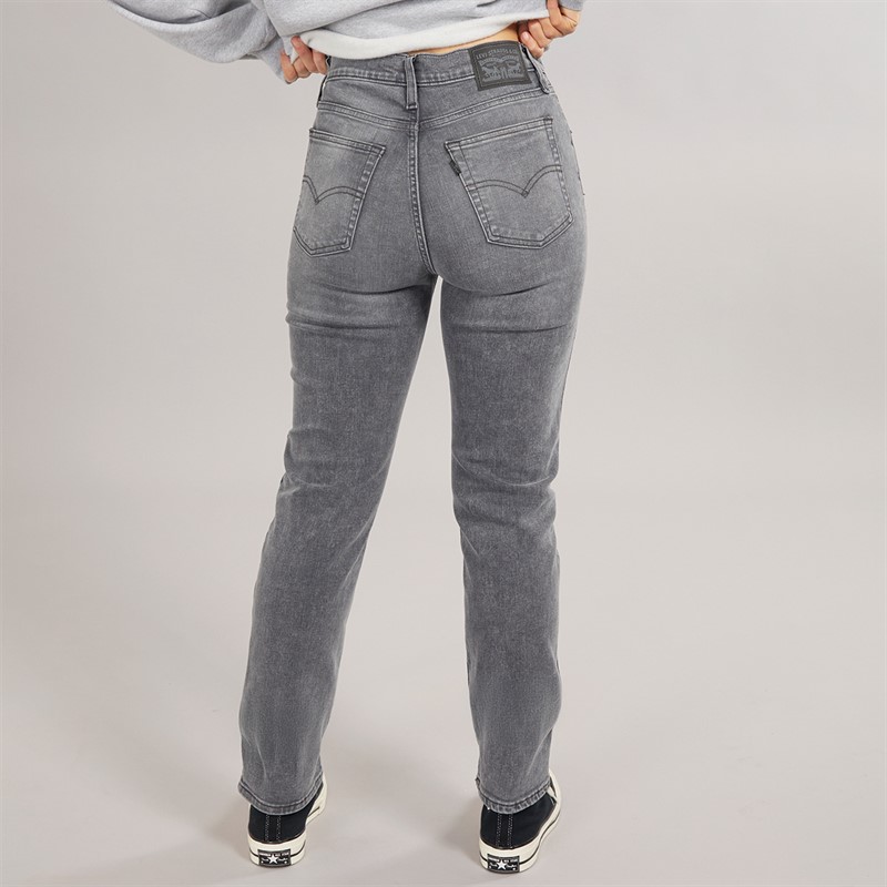 Levi's Womens 724 High Rise Straight Jeans Grey Ghost
