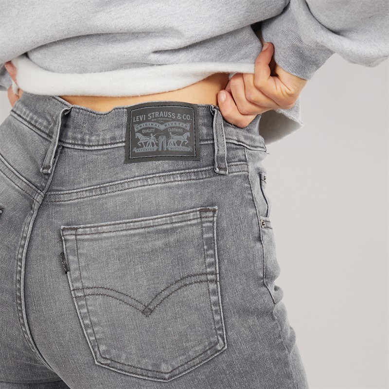Levi's Womens 724 High Rise Straight Jeans Grey Ghost