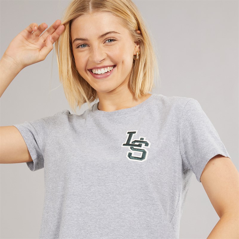 Levi's Womens Perfect T-Shirt LS Monogram Starstruck Heather Grey