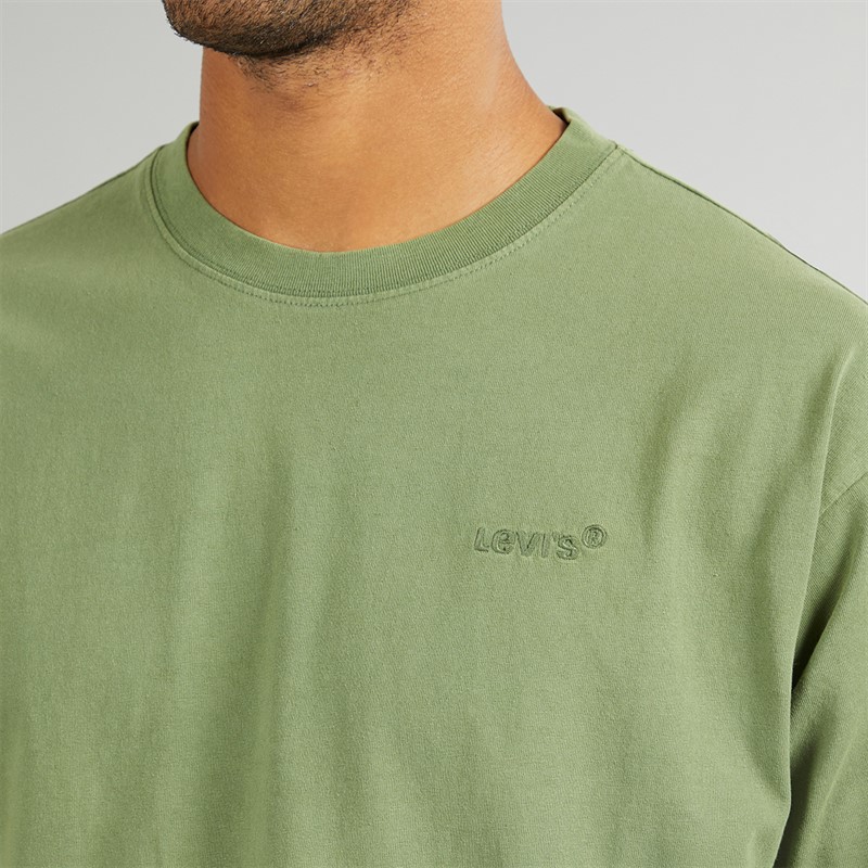 Levi's Herren Rot Tab Vintage T Shirt Kleidungsstück Farbe Weinberg Grün