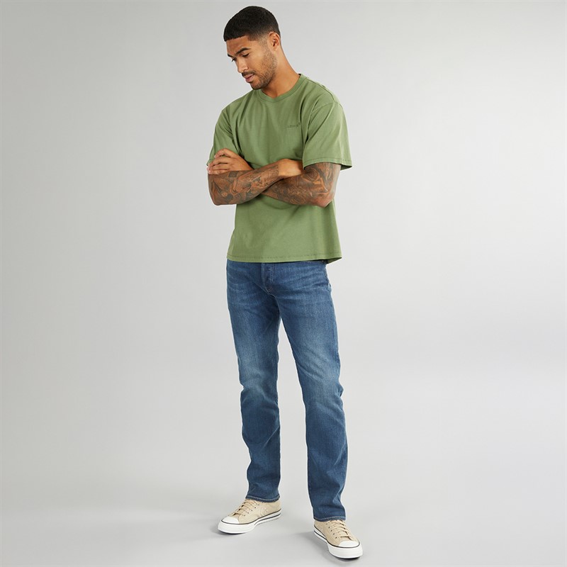 Levi's Herren Rot Tab Vintage T Shirt Kleidungsstück Farbe Weinberg Grün