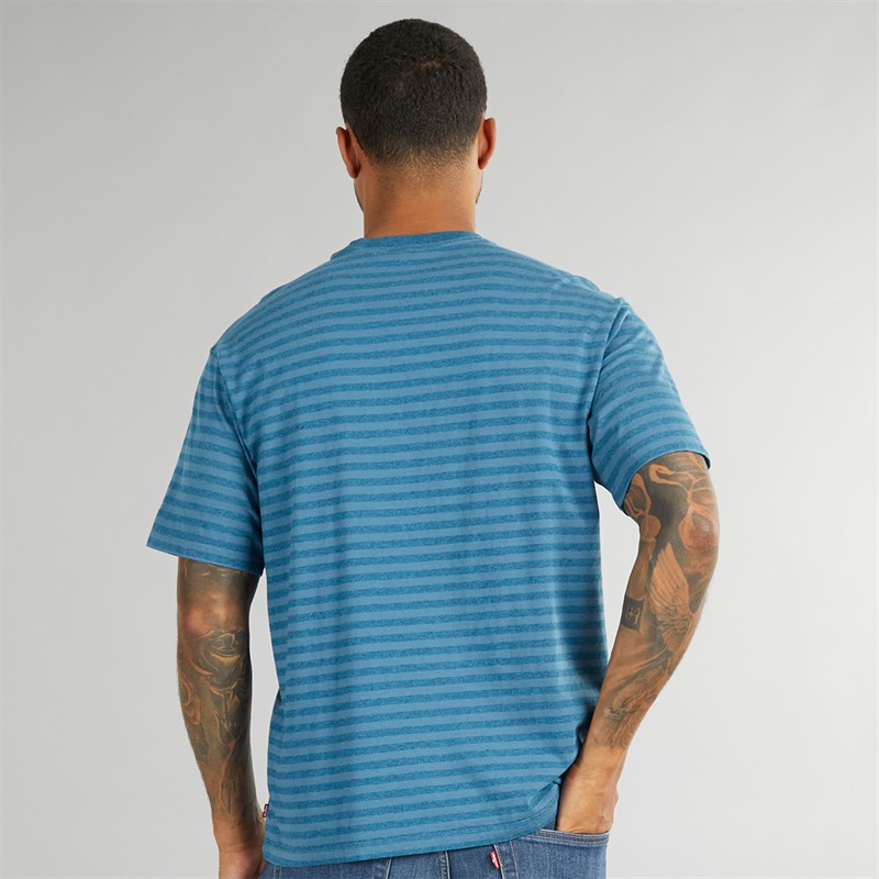 Levi's Herren Vintage Passform T Shirt Streifen Serif Logo Hampton Bay