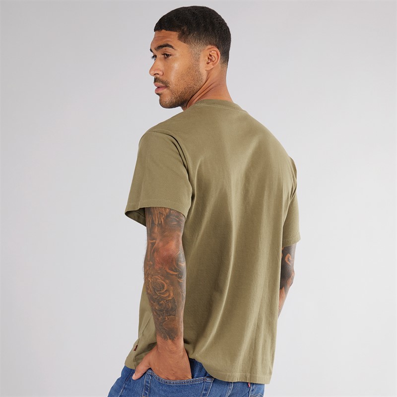 Levi's Heren Vintage T-Shirt Lsebatwing Badge Verbrand Olijf