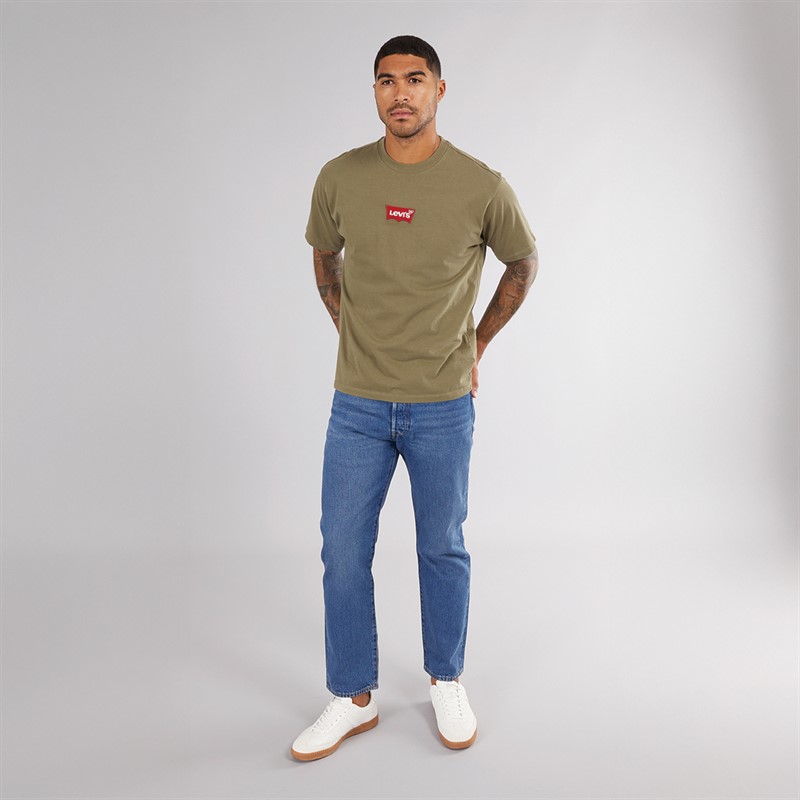 Levi's Heren Vintage T-Shirt Lsebatwing Badge Verbrand Olijf