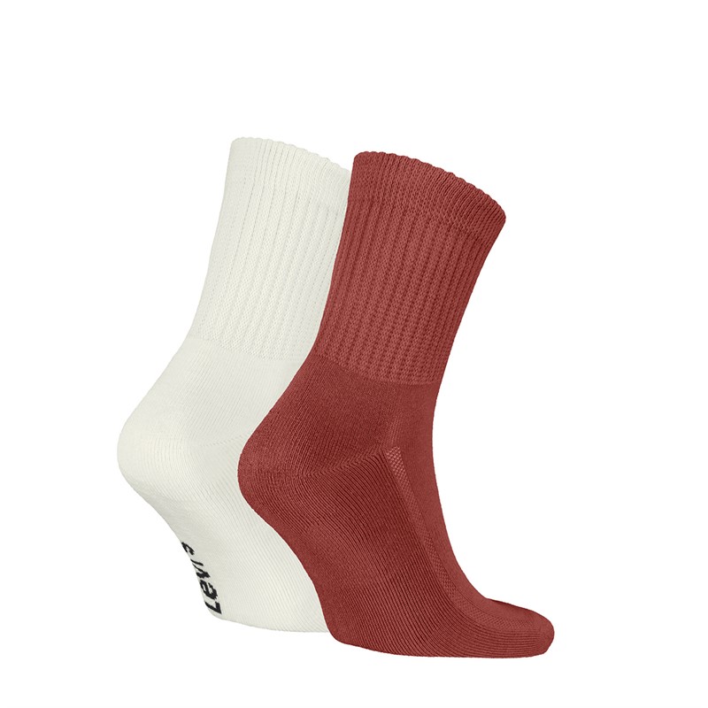 Levi's Mens Embroidery Two Pack Short Cut Socks Red/White