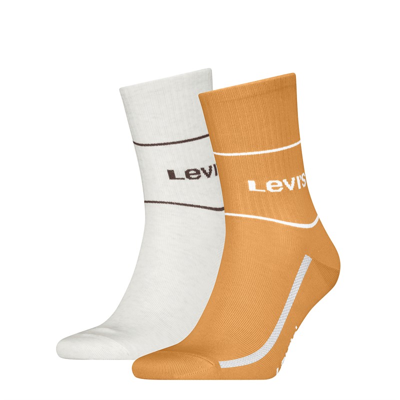 Levi's Mens Logo Two Pack Short Cut Socks Yellow - Size 43