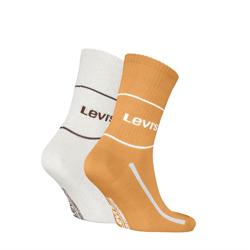 Levi's Mens Logo Two Pack Short Cut Socks Yellow