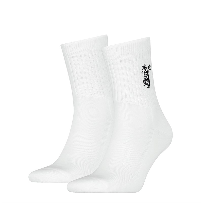 Levi's Mens Embroidery Two Pack Short Cut Socks White Combo