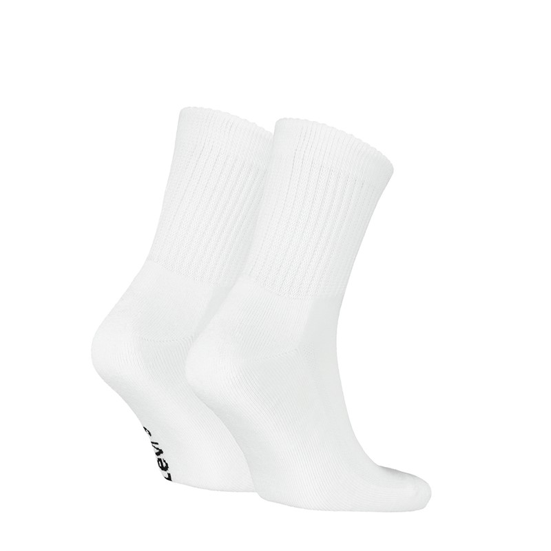 Levi's Mens Embroidery Two Pack Short Cut Socks White Combo