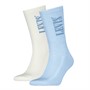 Levi's Mens Wash Logo Two Pack Regular Cut Socks Blue/White