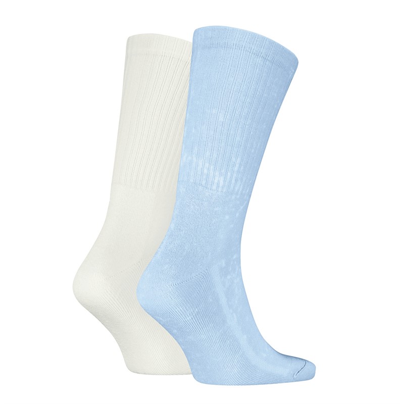 Levi's Mens Wash Logo Two Pack Regular Cut Socks Blue/White