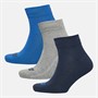Levi's Mens Batwing Logo Recycled Two Pack Low Cut Socks Blue/Grey