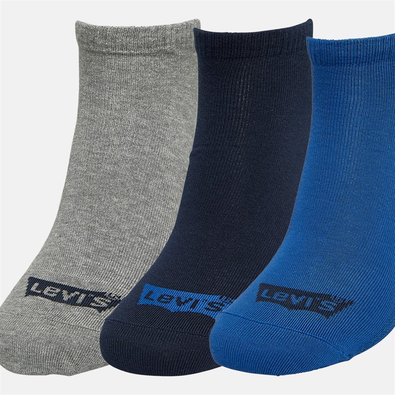 Levi's Mens Batwing Logo Recycled Two Pack Low Cut Socks Blue/Grey