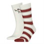 Levi's Rugby Stripe Two Pack Regular Cut Socks Off White