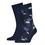 Levi's Flower Two Pack Regular Cut Socks Blue Combo