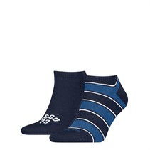 Levi's Rugby Stripe Two Pack Low Cut Socks Blue Combo