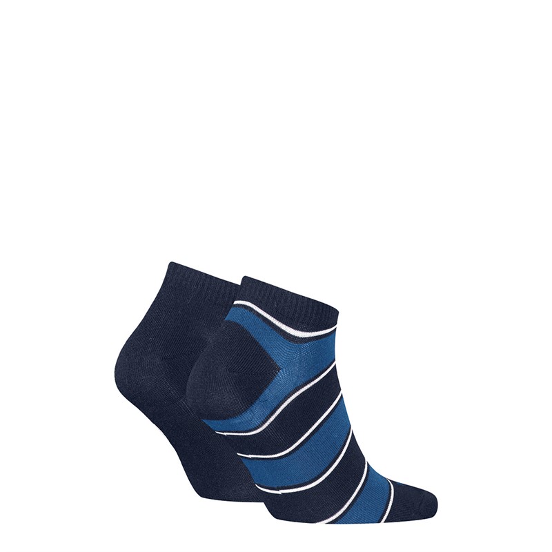 Levi's Rugby Stripe Two Pack Low Cut Socks Blue Combo
