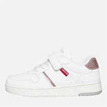 Levi's Girls Kick SE Trainers White/Pink/Glitter White/ Pink/ Glitter