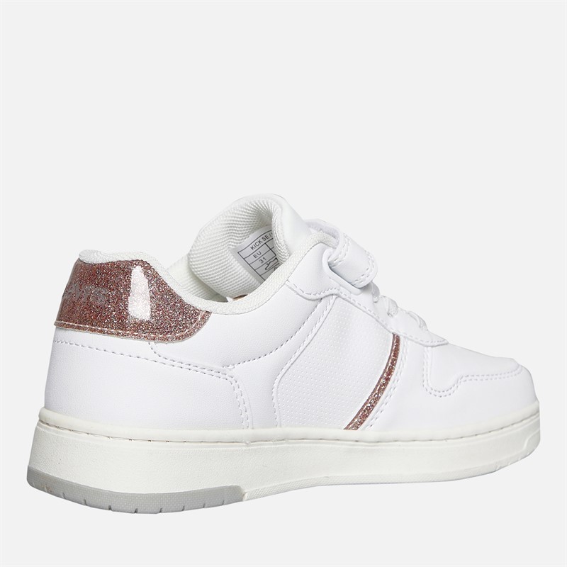 Levi's Girls Kick SE Trainers White/Pink/Glitter White/ Pink/ Glitter