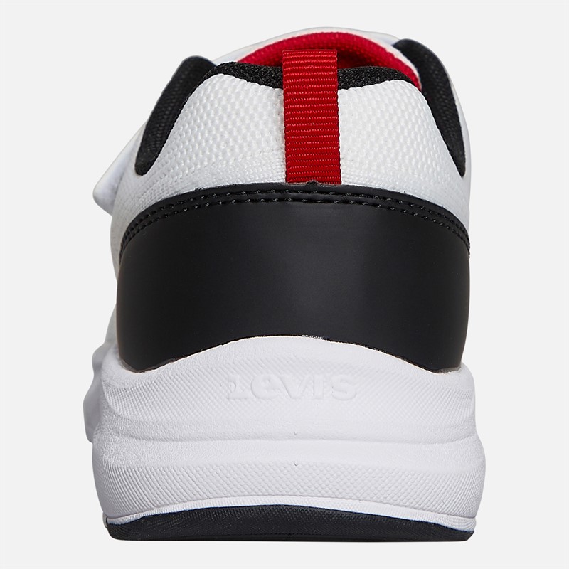 Levi's Boys Hudson Trainers White/Black/Red White/ Black/ Red