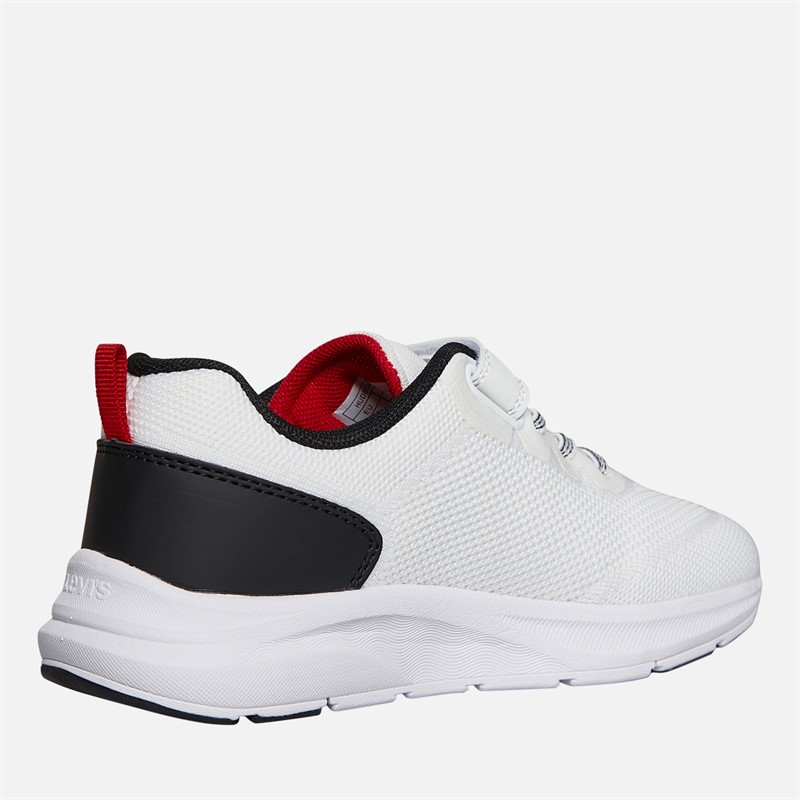 Levi's Boys Hudson Trainers White/Black/Red White/ Black/ Red