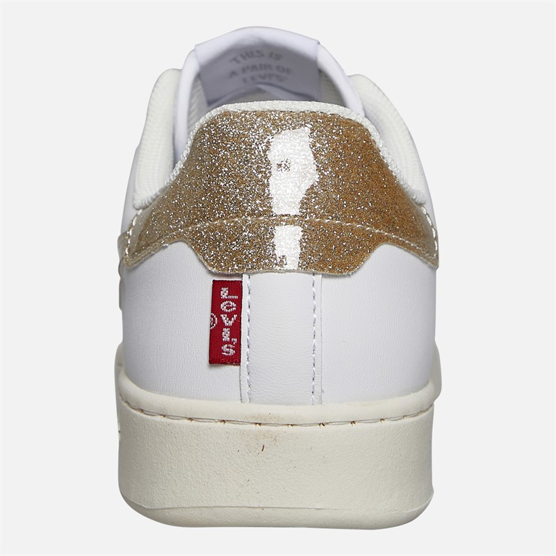 Levi's Junior Girls Swift JR Trainers White/Gold/Glitter White/ Gold/ Glitter