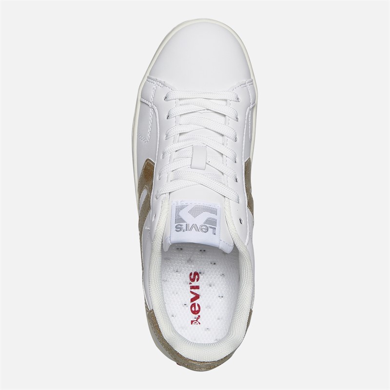 Levi's Junior Girls Swift JR Trainers White/Gold/Glitter White/ Gold/ Glitter