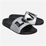 Levi's Girls June Logo Sliders Silver/Black Silver/ Black