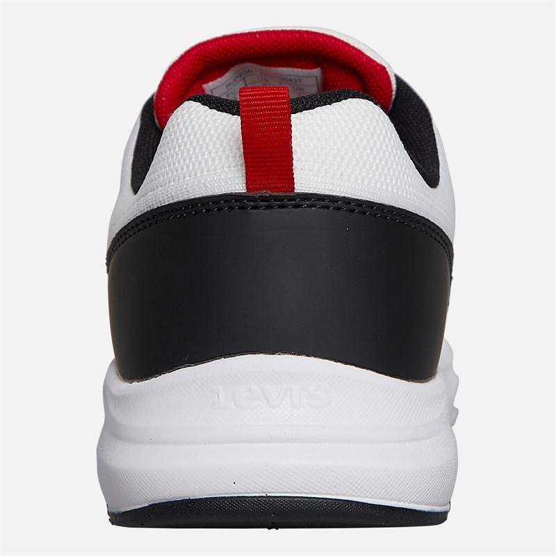 Levi's Junior Boys Hudson Trainers White/Black/Red White/ Black/ Red