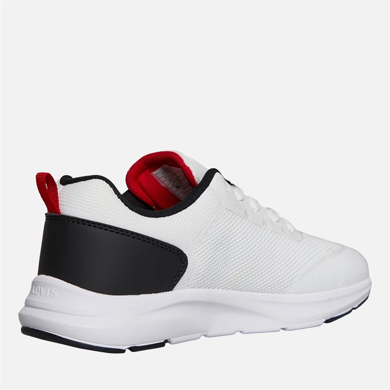 Levi's Junior Boys Hudson Trainers White/Black/Red White/ Black/ Red