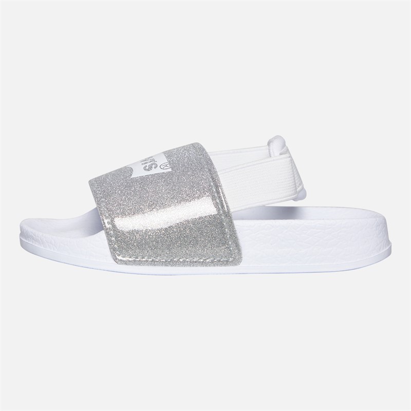 Levi's Infant Girls Pool Mini Strap Sliders Silver/Glitter Silver/ Glitter
