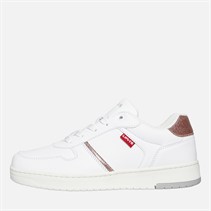 Levi's Junior Girls Kick SE Trainers White/Pink Glitter White/ Pink Glitter