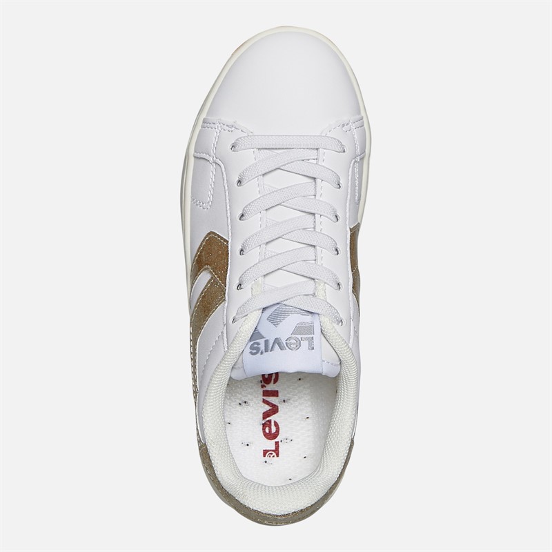 Levi's Girls Swift JR Trainers White/Gold/Glitter White/ Gold/ Glitter
